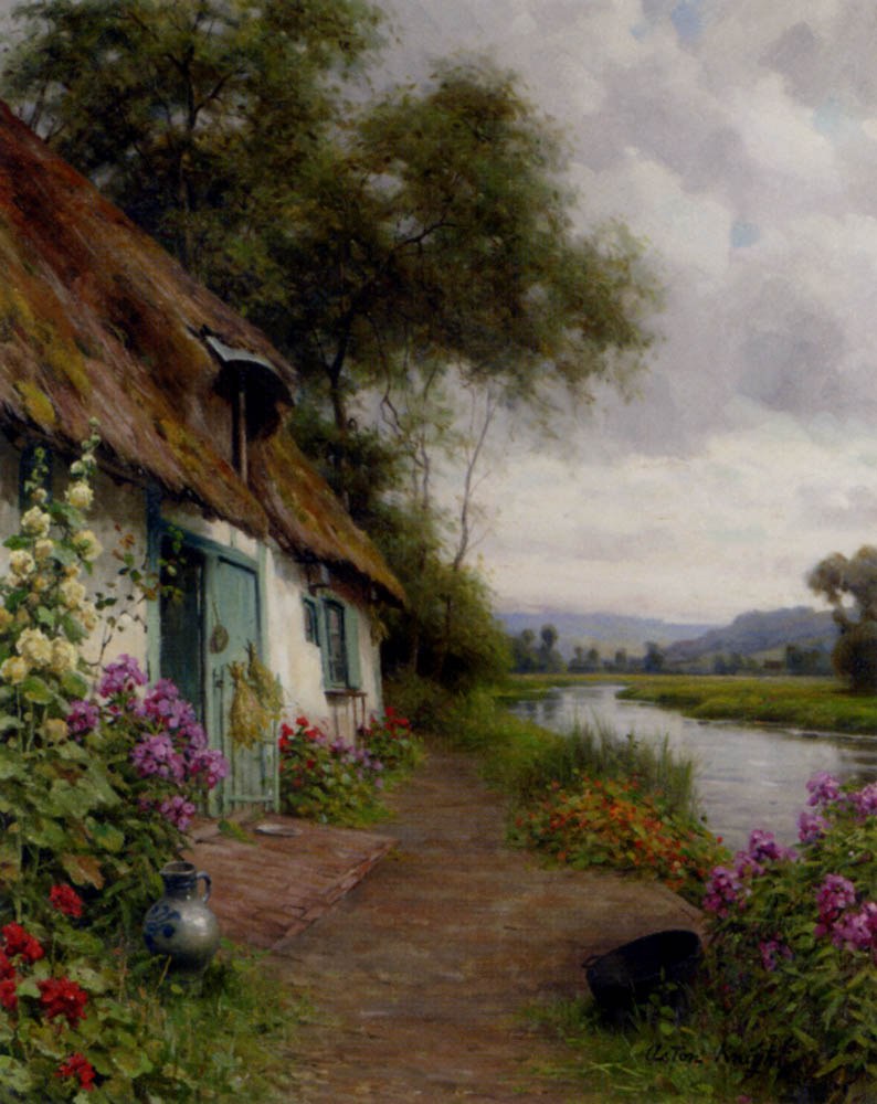 Louis Aston Knight A Riverside Cottage